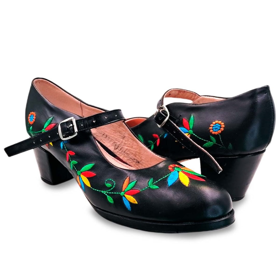 Miguelito Women's Flamenco Shoes Leather Baile Folklorico