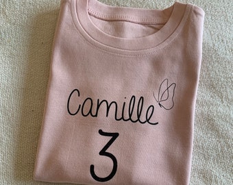 Personalized cotton birthday T-shirt for children