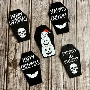 Gothmas wood coffin ornament Gothic Holiday Creepmas Goth Christmas decoration Home decor