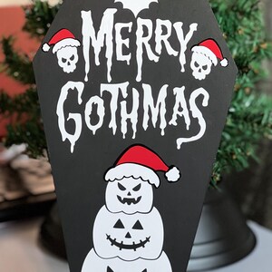 Gothmas Wood Coffin Tabletop Decor Creepmas Decoration Gothic holiday goth gift