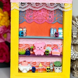 Coco, the Book Of Life, Day of The Dead, Dia De Los Muertos, nicho ofrenda altar decoration, sympathy, memorial, loss of a child La Catrina