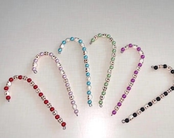 Skull candy cane 4 inch  gothmas creepmas ornaments home decor beaded gift Christmas tree