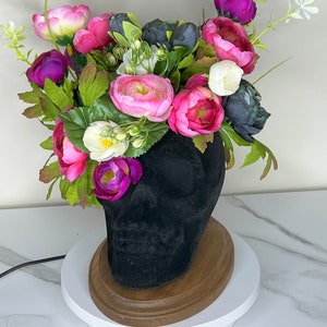 Gothic Floral arrangement skull flower decorative accent goth gift dark academia Oddity decoration oddities and curiosities gift woodland