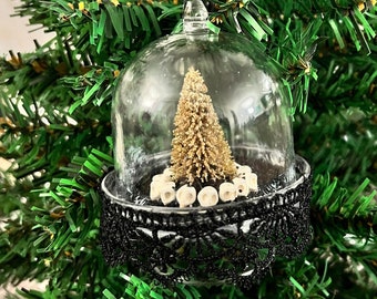 Gothmas cloche ornament Creepmas Christmas skull gift hanging tree decor home decoration
