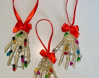 Skeleton Hand Ornament Gothmas decor Gothic Christmas Decoration Gothmas Creepmas accent