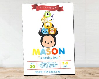 Tsum Tsum Invitation Etsy Tsum Tsum Invitation Etsy