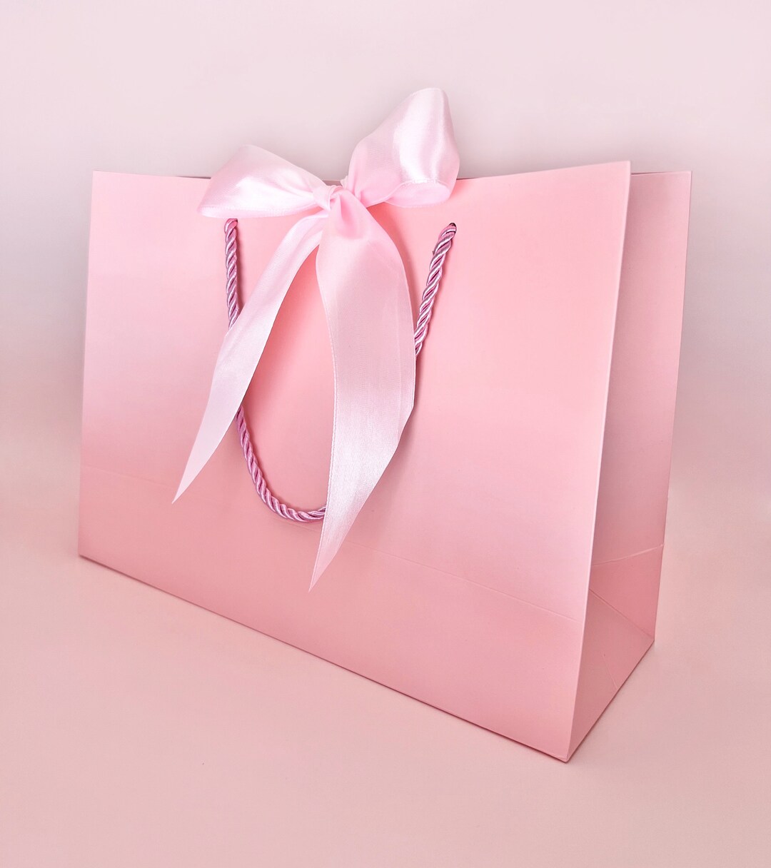 Elegant Large Pink Gift Bag 17 X 121/2 X 51/2 Inch in Wide Pink Satin