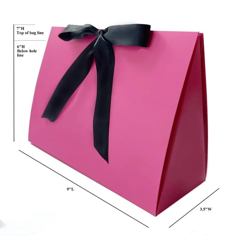 Elegant 9x7x3.5 Inch Hot Pink Gift Box With Pink or Black Etsy