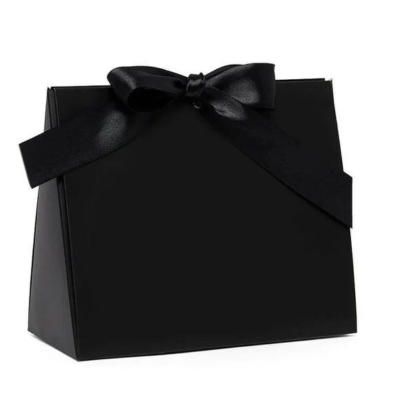 2 Boxes - Elegant Black Gift Box 9x7x3.5 inch with Satin Ribbon for Gift Gifting, Wedding, Birthday