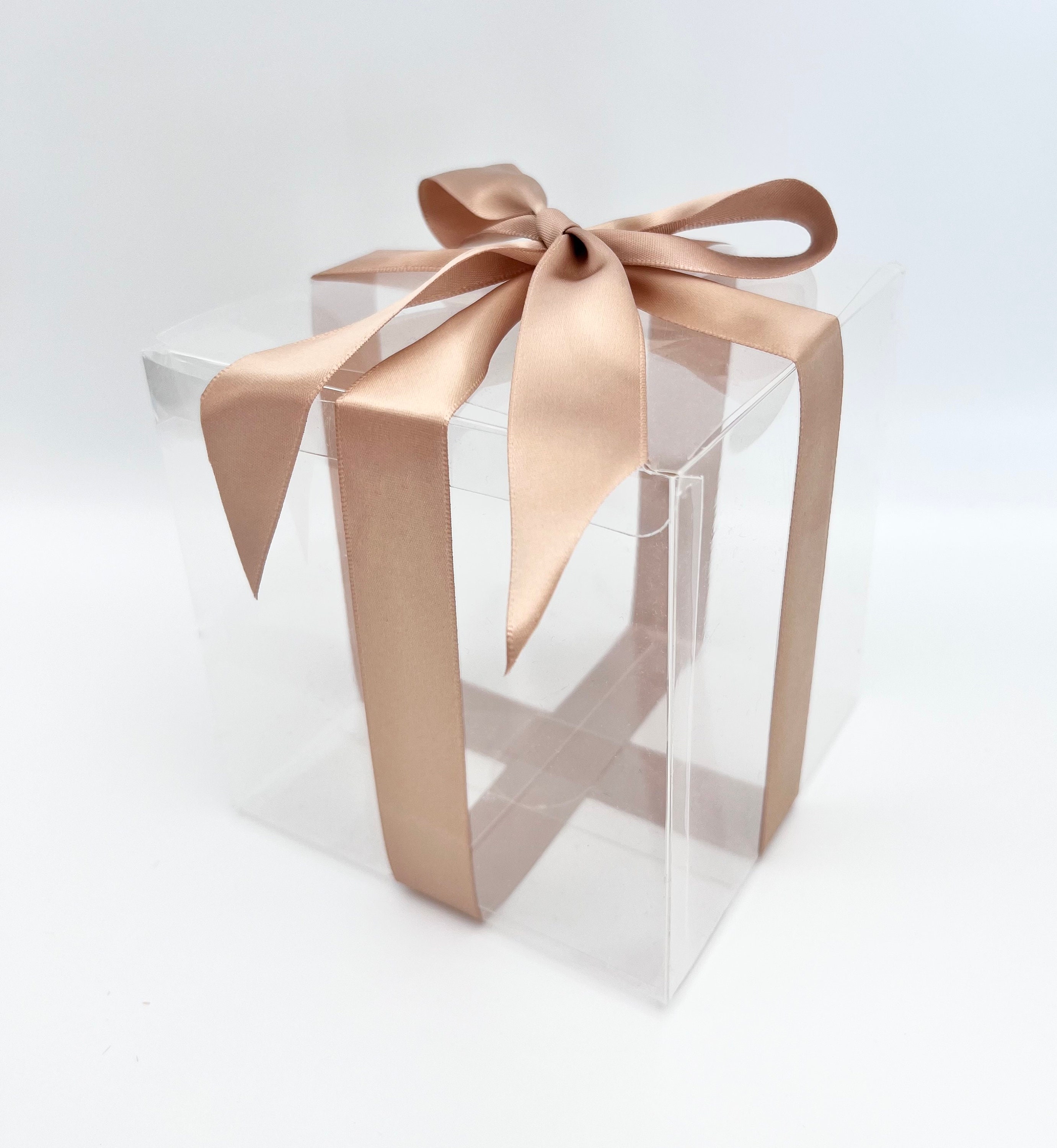 2 Boxes Clear Gift Box 6x6x6 Inch for Mug Saucer, Gift Gifting, Retail,  Wedding ribbon Option 