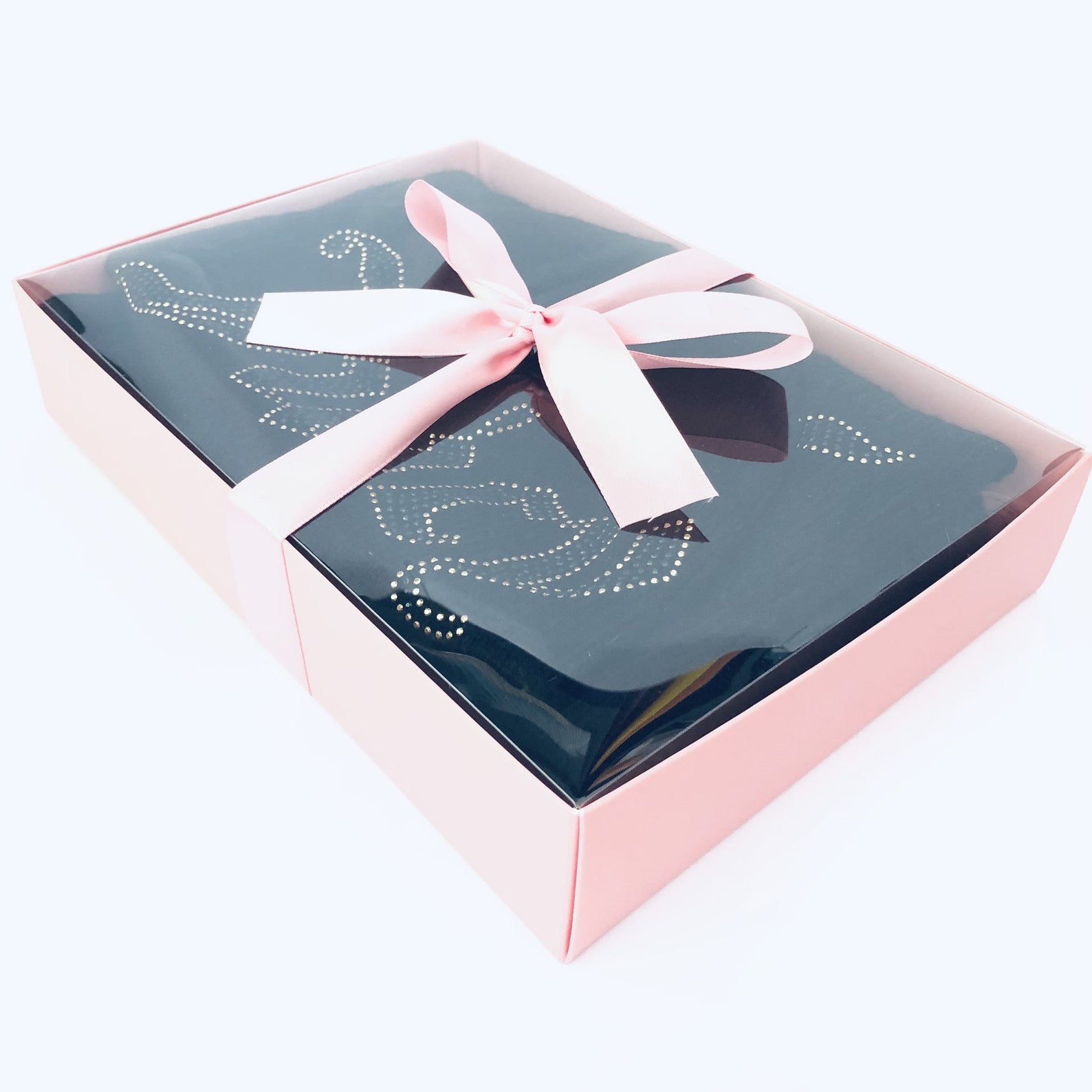 10x7x2 inch Pink Clear Top Lid Gift Box Clear Gift Boxes