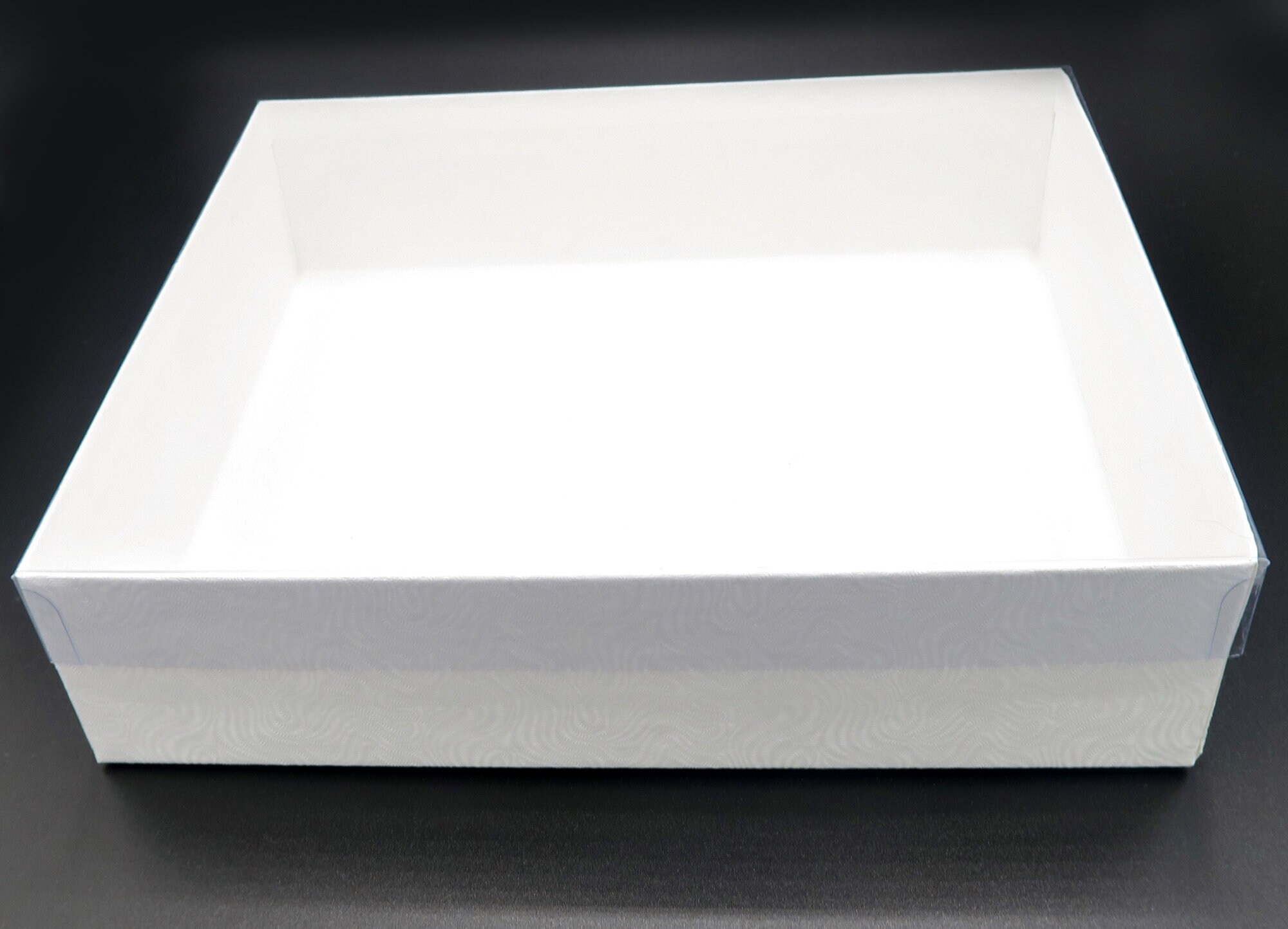Large White 11.5 x 9 x 2 inch Clear Top Lid Gift Box Etsy