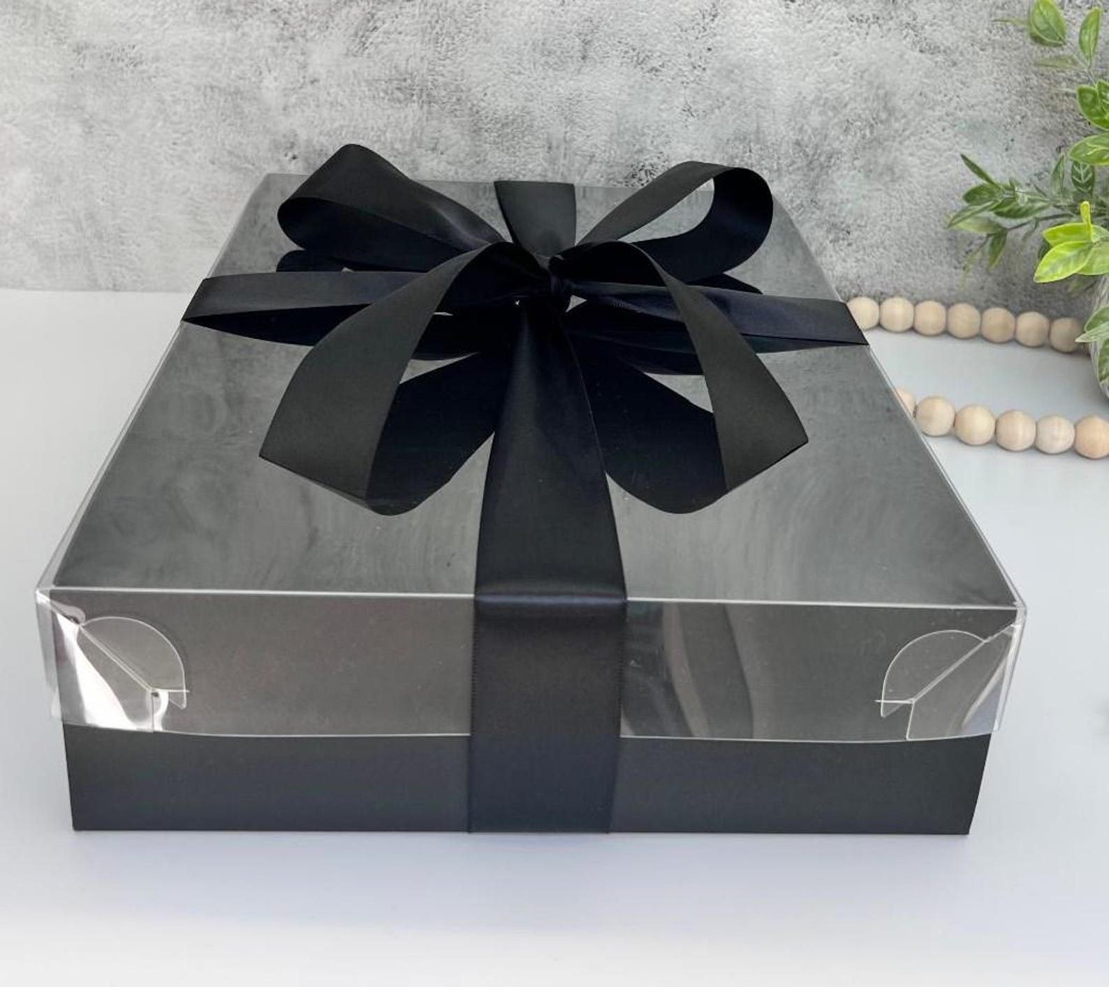 Black Gift Box Clear Lid 13 8x9 8x3 Inch Set Of 2 Boxes Etsy Black Gift Box Clear Lid 13 8x9 8x3 Inch Set Of 2 Boxes Etsy