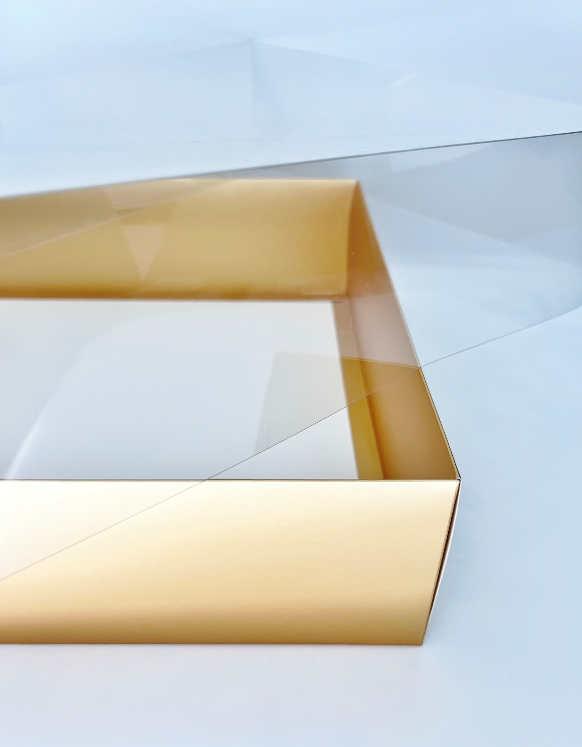 Large Elegant Gold Gift Box With Clear 18x14x4 Inch (set of 2 Boxes) - Etsy