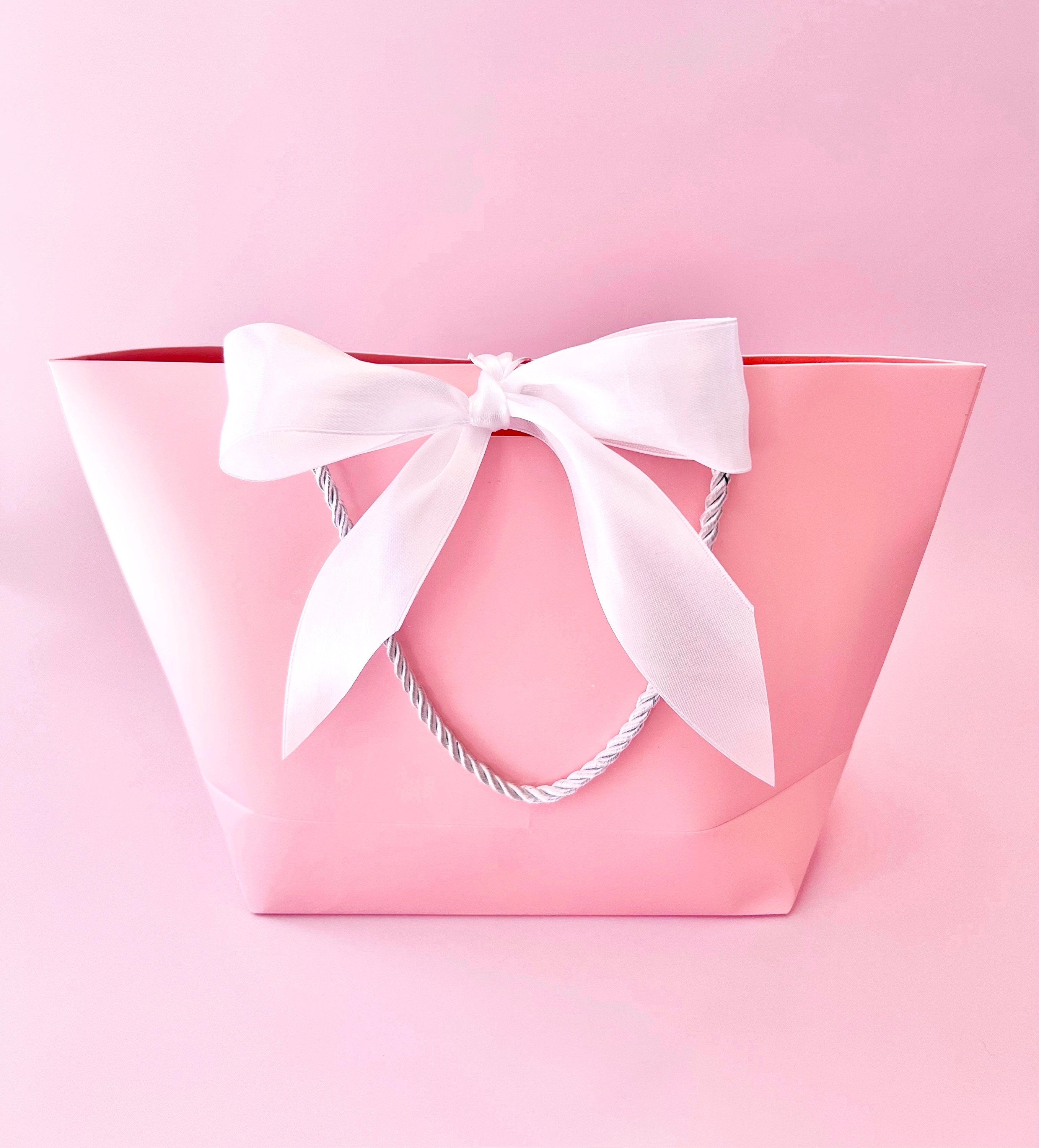 Set Of 2 Elegant Light Pink Gift Bags Wide Satin White Or Pink - Etsy