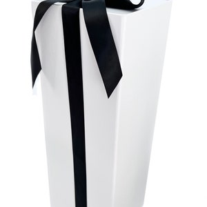 White Wine Gift Box: Collapsible Hard Box with Magnetic Closure & Ribbon