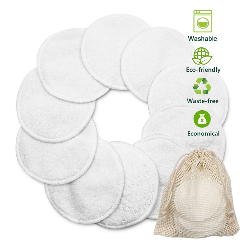 Set of 10 Round Soft Terry Cotton Reusable Face Wipes Facial Etsy