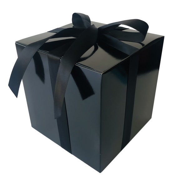 Black Glossy Gift Box 6x6x6 Inch for Gift Gifting Wedding Etsy