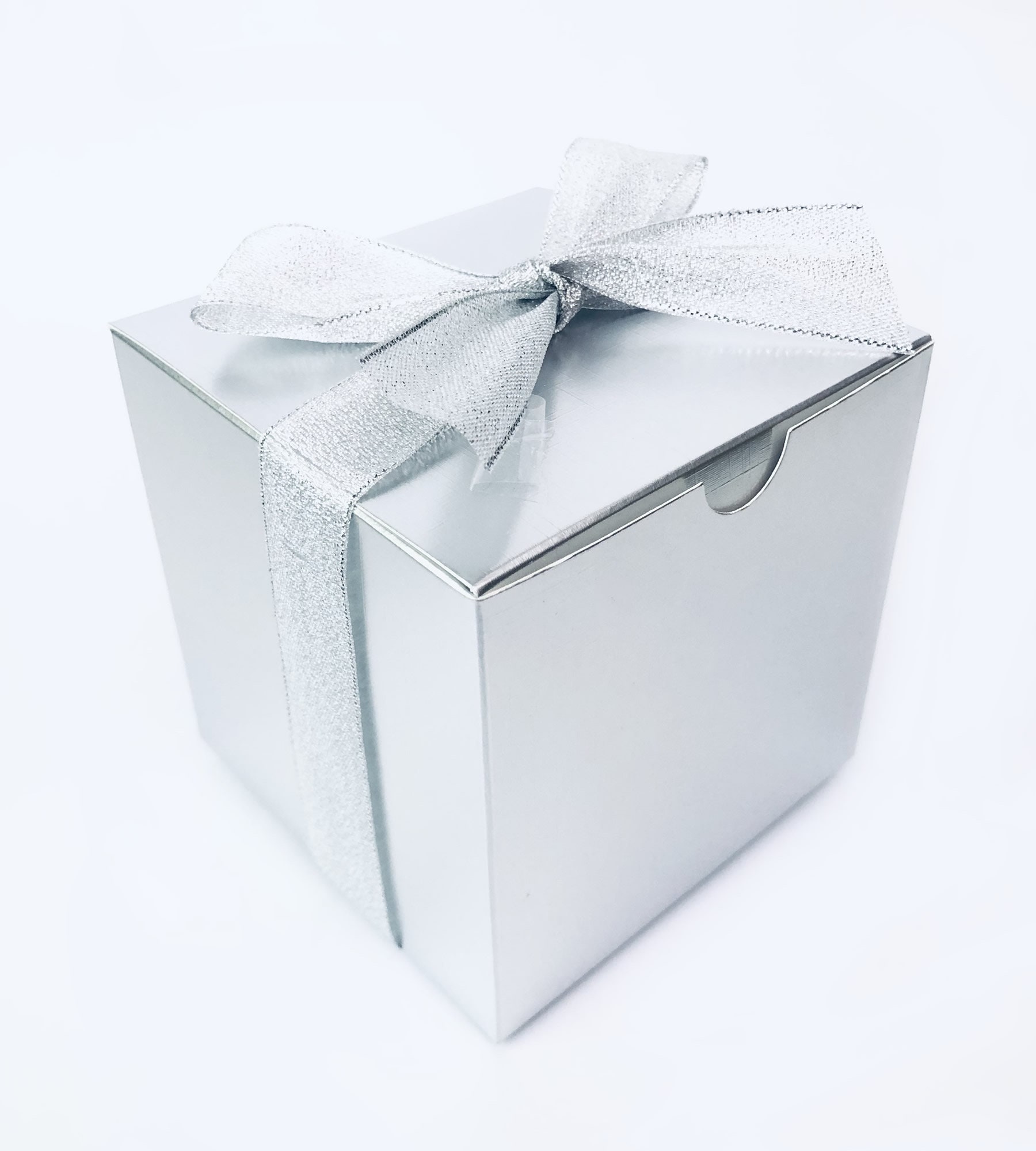 4 x 4 x 4 Metallic Silver Embossed Gift Box Gift Boxes for Etsy