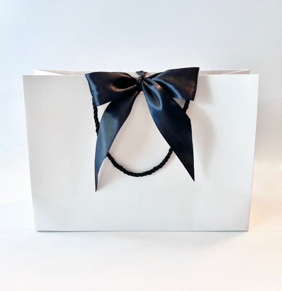 Satin Ribbon Christmas Bows for Gift Wrapping, Christmas Cards, Scrapbooks,  Wedding Invitations, Decorate Christmas Presents. Made of Black Ribbon for