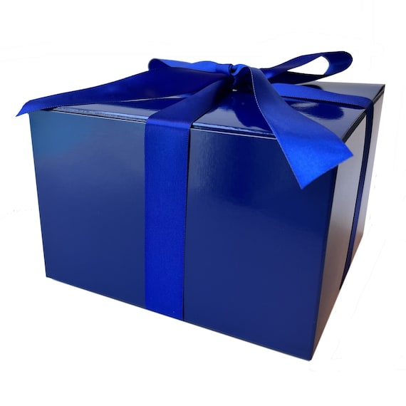 Royal Blue Glossy Gift Box 6x6x4inch for Gift Gifting, Wedding, Birthday 