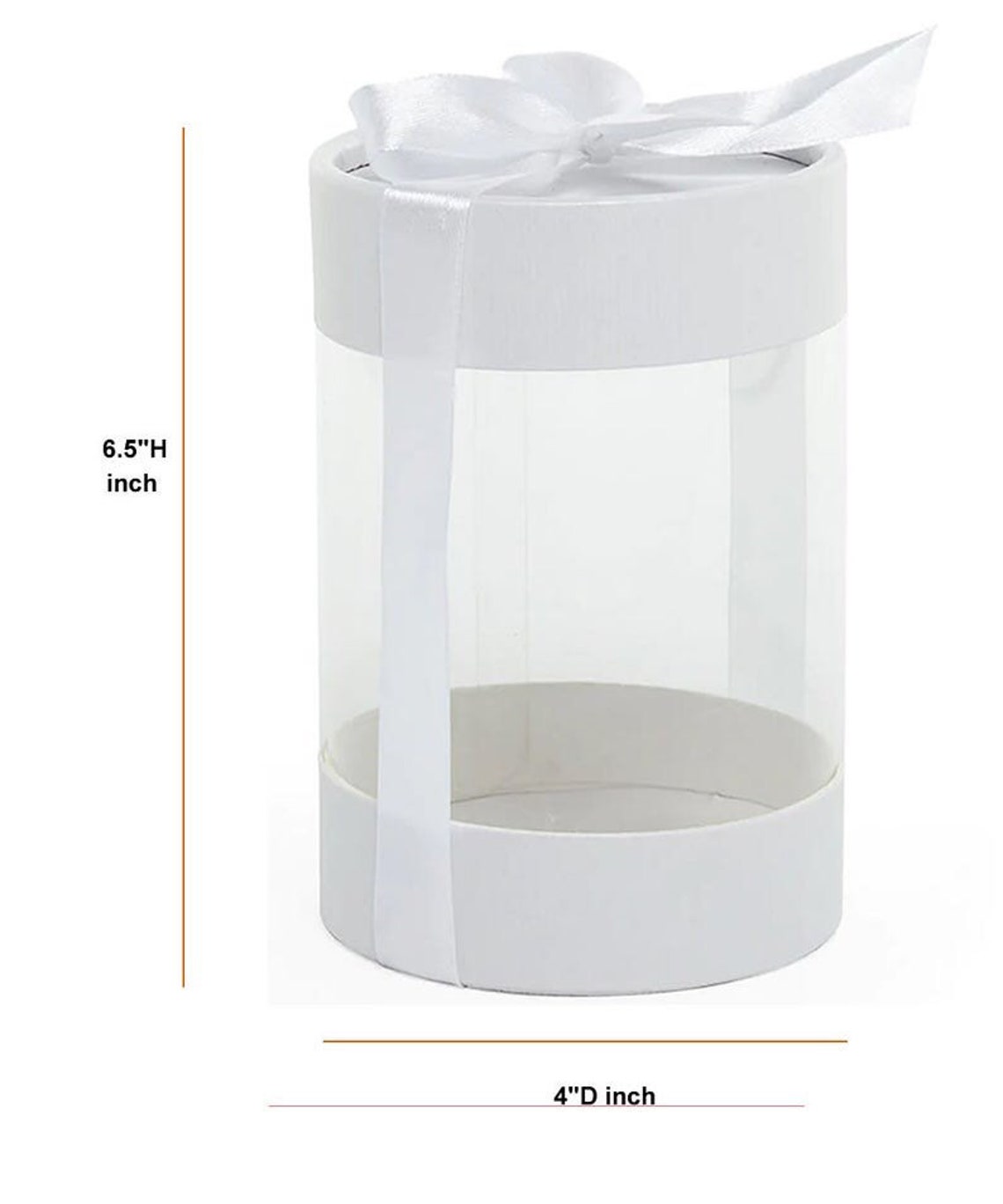 6.5H White Cylinder Clear Container Gift Box With Cap & Etsy