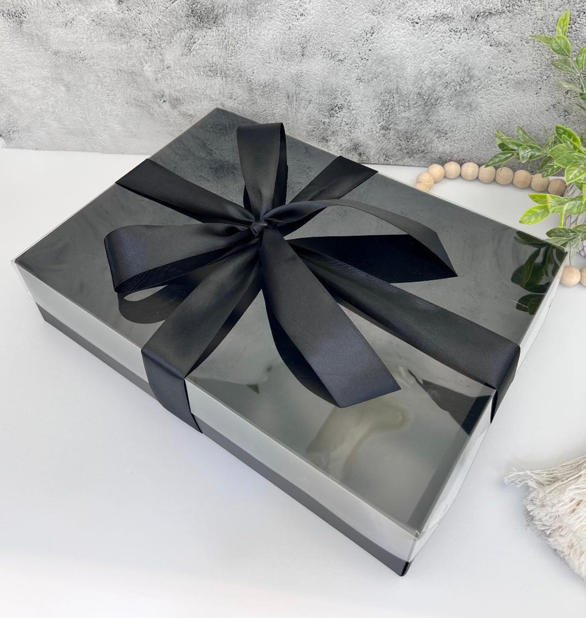 Black Gift Box Clear Lid 13 8x9 8x3 Inch Set Of 2 Boxes Etsy Black Gift Box Clear Lid 13 8x9 8x3 Inch Set Of 2 Boxes Etsy