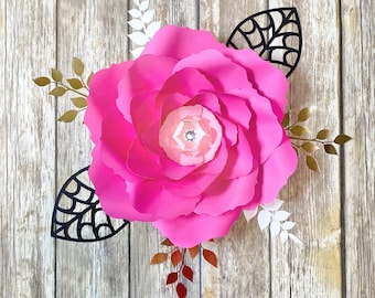3D Paper Flower SVG Template, DIY Floral Backdrop (Digital Download)