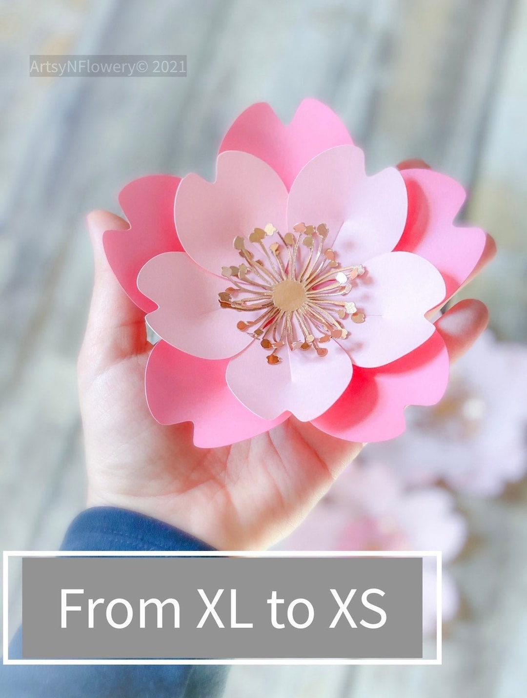 Cherry Blossom Paper Flower Template, DIY SVG, PDF - Etsy