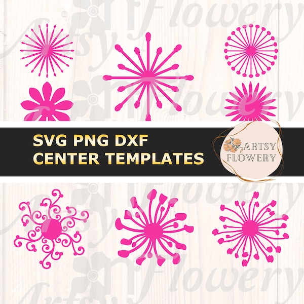 Flower Center SVG, Paper Flower Stamens for Flower Making, Stamen Cutting Files for Cricut Silhouette, DIY flowers, 3D Flowers