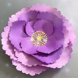 SVG Paper Flowers, Large Paper Flower Template, Diy Backdrop, Flower Centers, Flower PDF Pattern, Cricut Silhouette svg png dxf, AnF N20