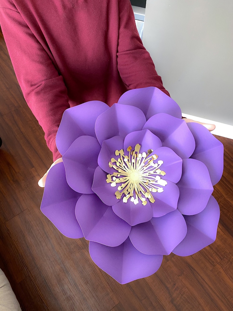 Large Paper Flower Template SVG Paper Flowers Diy Backdrop Etsy