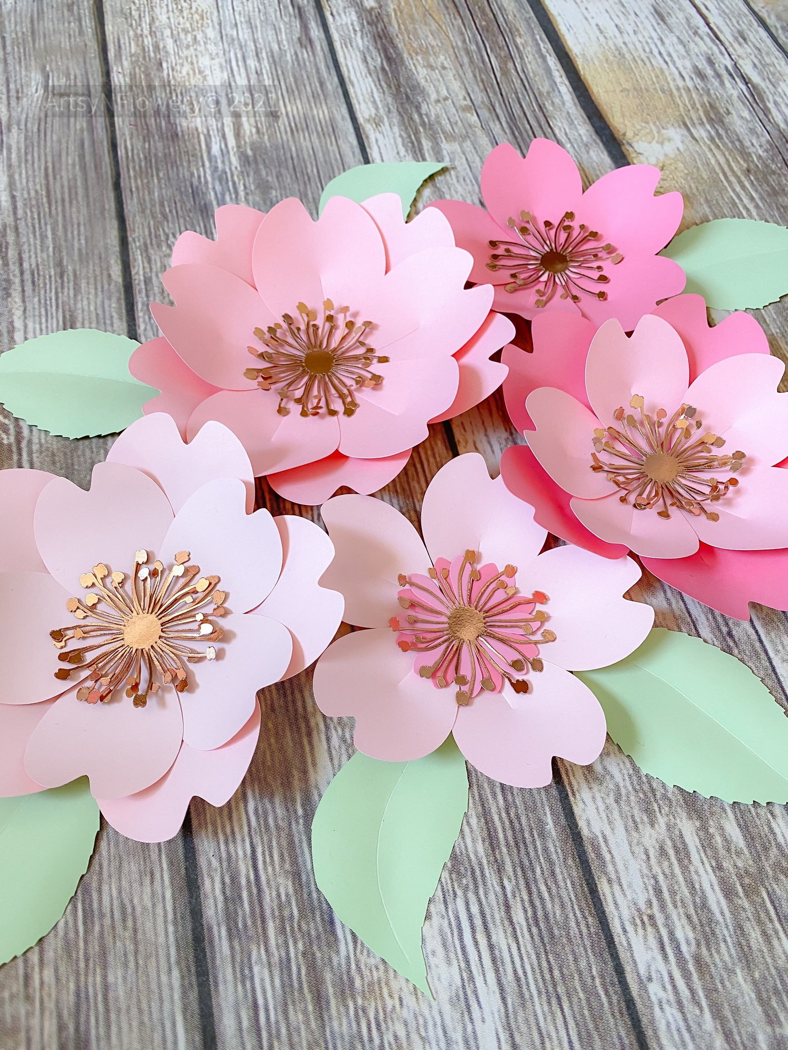 Cherry Blossom Template SVG Paper Flower PDF Spring Blossom | Etsy