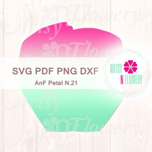 SVG Paper Flowers, DIY Gift for Mom, Large Paper Flower Template, Flower Petal Svg, PDF Flower Pattern, Cricut Silhouette dxf, AnF Petal N21