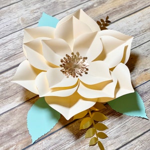 Flor de papel SVG, flor de papel diy para pared de flores de cumpleaños, flores 3D, pétalos de flores svg archivo de corte cricut, patrón PDF de flor de pared de vivero