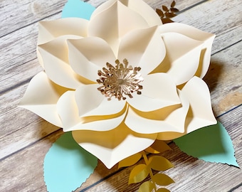 DIY Paper Flower SVG Template, Flower Wall Decor (PDF Pattern)