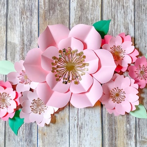 Paper Flower SVG Cricut Flower Design, PDF Flower Petal svg, Paper Flower Template, pdf pattern, flower cut file