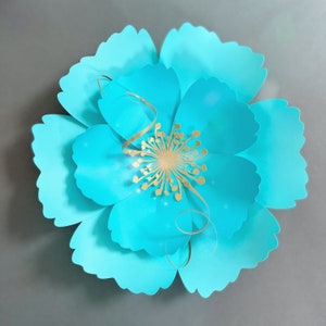 SVG papieren bloem sjabloon, Svg Png Dxf papieren bloemen, Diy achtergrond, PDF bloempatroon, Cricut silhouet, AnF Petal N13