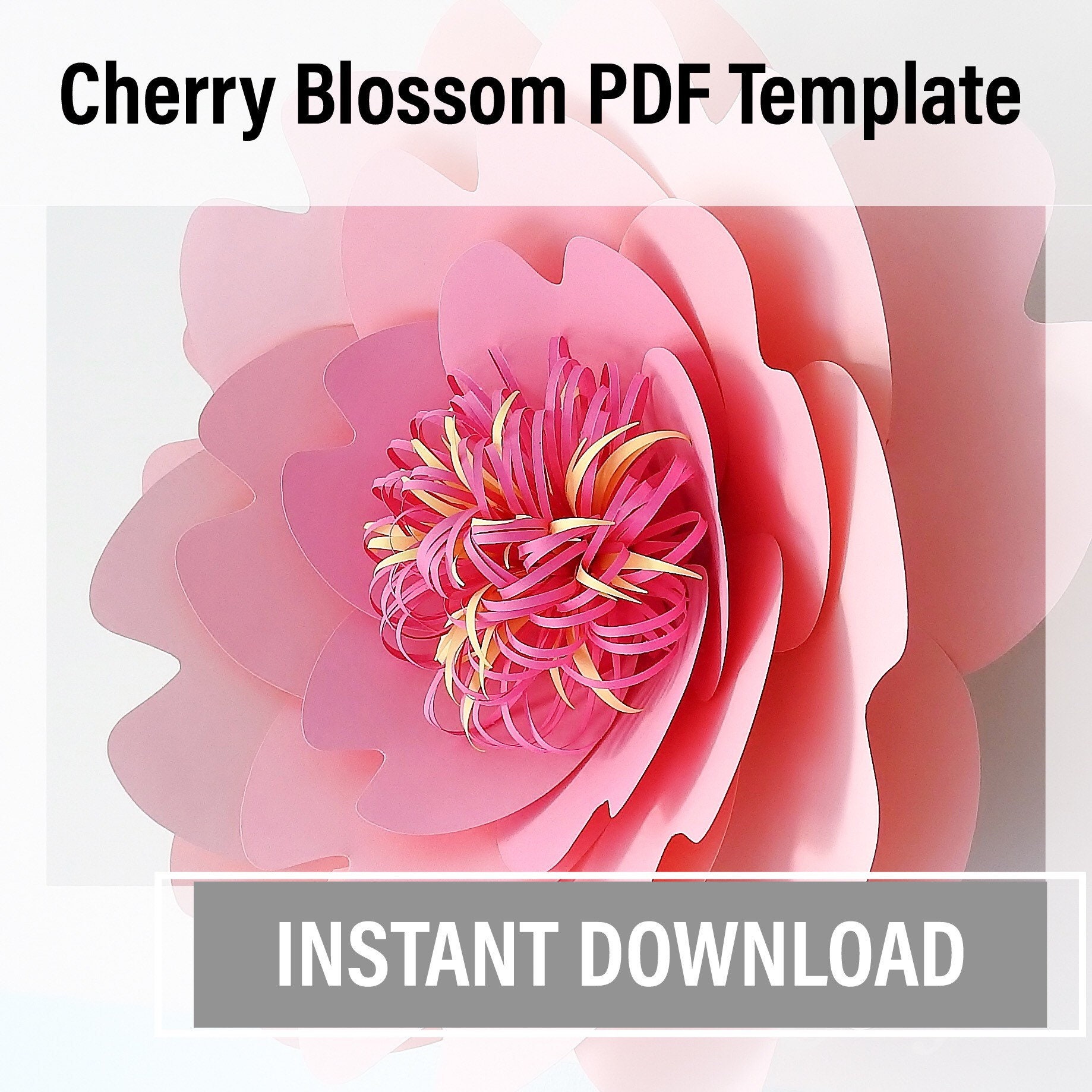 Cherry Blossom Template SVG Paper Flower, PDF Spring Blossom Cherry Blossom Template SVG Paper Flower, PDF Spring Blossom
