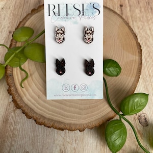 Scottish Terrier Wood Earrings