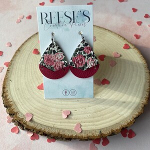 Cheetah Rose Split Teardrop Earrings