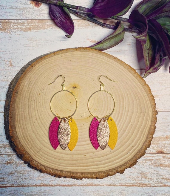 Layered Glitter Love Softball Earrings Layered Glitter Love Softball Earrings