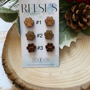 Dog Paw Wood Studs