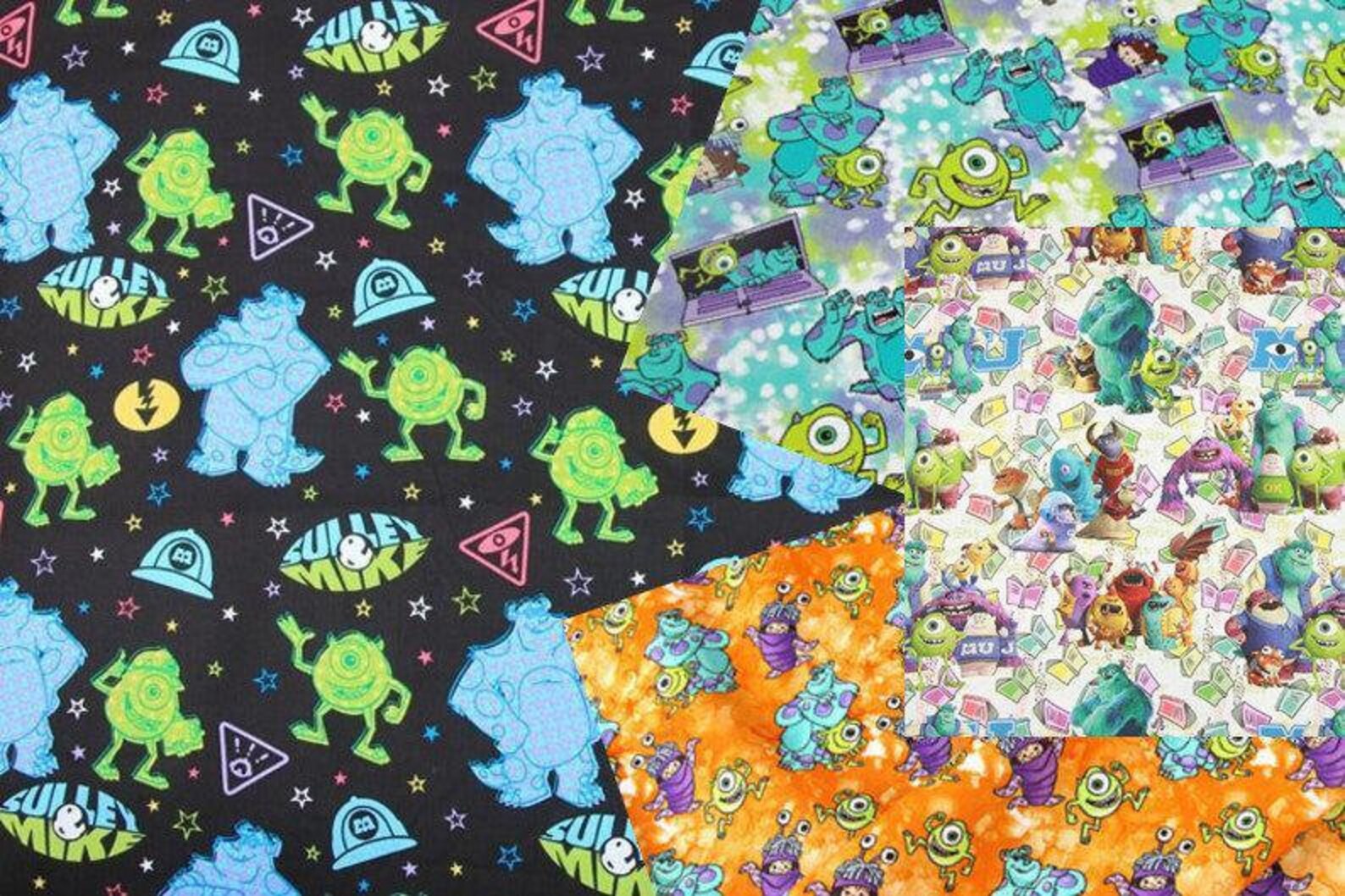 Monsters Inc. 1 Meter Medium Thickness Plain Cotton Fabric Etsy