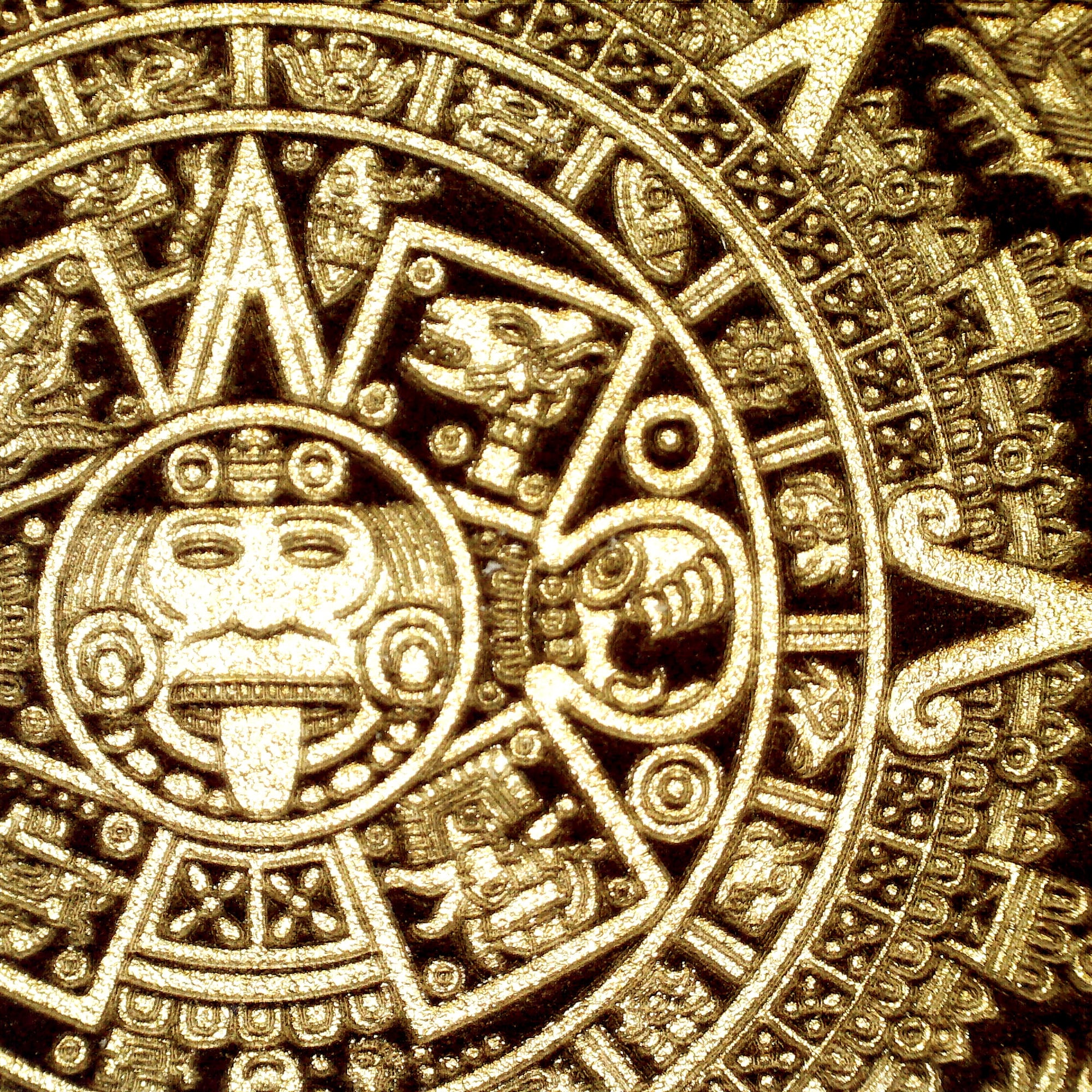 Mayan/aztec Themed Heads/tails Solid Brass Coin Laser Engraved Good ...