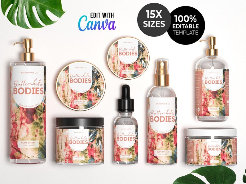 Printable Colorful Skin Care Product Label Template Etsy