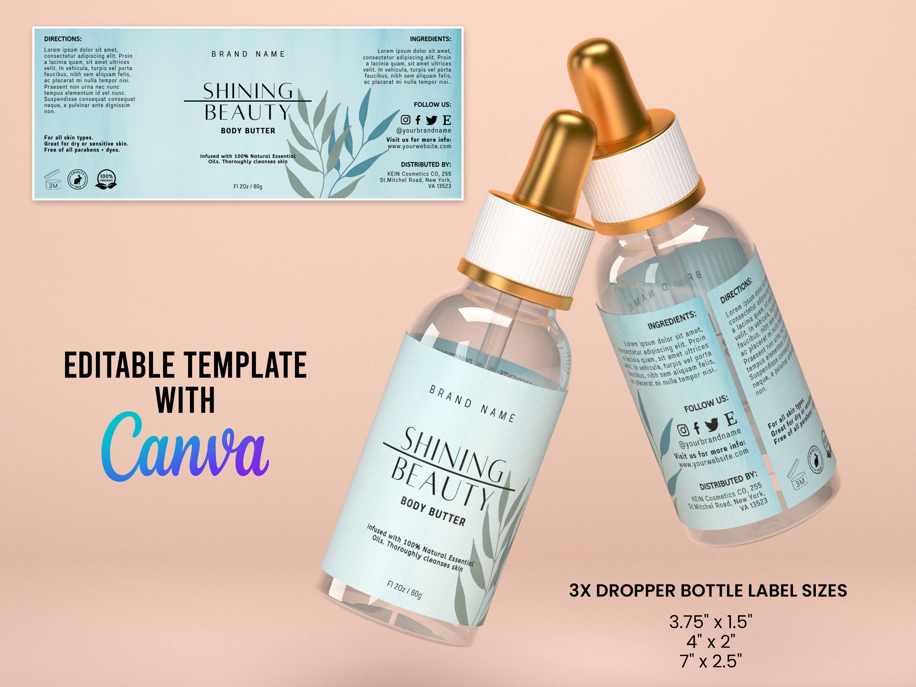 DIY Printable Skin Care Product Label Template Personalisable Etsy