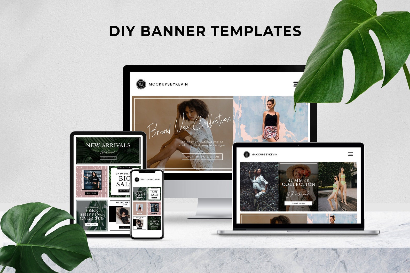 DIY site Banners Editable  Banner Templates Minimalist Etsy