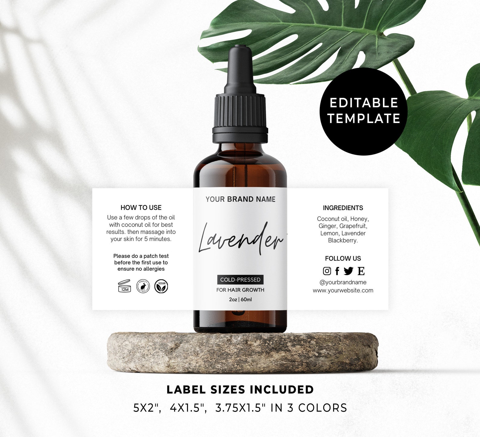 DIY Editable Bottle Template for 1oz 2oz 4oz Bottle - Etsy