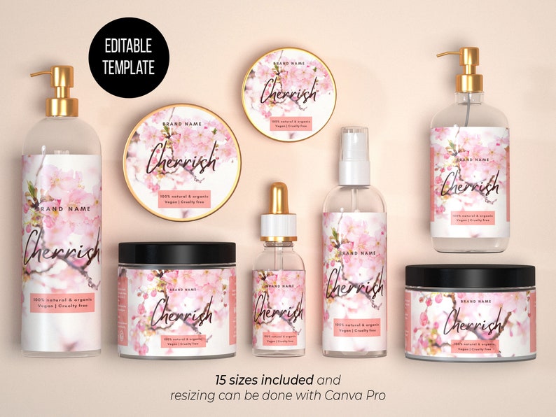 Printable Skin Care Product Label Template Personalisable Etsy